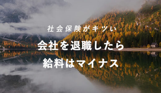 会社員を辞めたら収入はゼロではなくマイナス